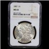 Image 2 : NGC 1887-p Morgan Dollar $1 Graded ms65 By NGC