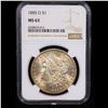Image 2 : NGC 1885-o Morgan Dollar $1 Graded ms63 By NGC