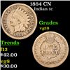 Image 1 : 1864 CN Indian Cent 1c Grades vg+