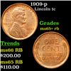 Image 1 : 1909-p Lincoln Cent 1c Grades Gem+ Unc RB