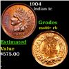 Image 1 : 1904 Indian Cent 1c Grades GEM++ RB
