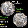 Image 1 : 1897-p Morgan Dollar $1 Grades Select+ Unc