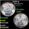 Image 1 : 1886-p Morgan Dollar $1 Grades GEM+ Unc