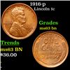 Image 1 : 1916-p Lincoln Cent 1c Grades Select Unc BN