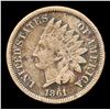 Image 2 : 1861 Indian Cent 1c Grades vf++