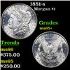 Image 1 : 1881-s Morgan Dollar $1 Grades GEM+ Unc