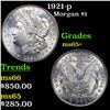 Image 1 : 1921-p Morgan Dollar $1 Grades GEM+ Unc
