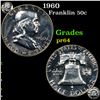 Image 1 : Proof 1960 Franklin Half Dollar 50c Grades Choice Proof