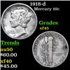 Image 1 : 1918-d Mercury Dime 10c Grades xf+