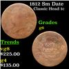 Image 1 : 1812 Sm Date Classic Head Large Cent 1c Grades g+