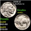 Image 1 : 1938-d Buffalo Nickel 5c Grades GEM+ Unc