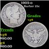 Image 1 : 1905-o Barber Quarter 25c Grades vg, very good