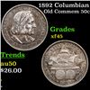 Image 1 : 1892 Columbian Old Commem Half Dollar 50c Grades xf+