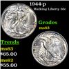 Image 1 : 1944-p Walking Liberty Half Dollar 50c Grades Select Unc