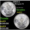 Image 1 : 1883-o Morgan Dollar $1 Grades Choice+ Unc