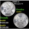 Image 1 : 1885-o Morgan Dollar $1 Grades GEM+ Unc