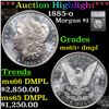 Image 1 : 1885-o Morgan Dollar $1 Graded ms65+ dmpl By SEGS