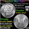 Image 1 : 1878-p 7tf Morgan Dollar Near TOP POP! $1 Graded ms65+ dmpl By SEGS