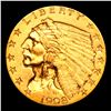 Image 2 : ***Auction Highlight*** 1908-p Gold Indian Quarter Eagle $2 1/2 Graded Select Unc By USCG (fc)