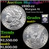 Image 1 : ***Auction Highlight*** 1890-cc Morgan Dollar $1 Graded Select+ Unc By USCG (fc)