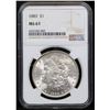Image 2 : NGC 1889-p Morgan Dollar $1 Graded ms63 By NGC
