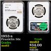 Image 1 : NGC 1953-s Franklin Half Dollar 50c Graded ms62 By NGC