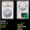 Image 1 : NGC 2002 Silver Eagle Dollar $1 Graded ms69 By NGC