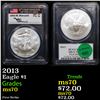 Image 1 : PCGS 2013 Silver Eagle Dollar $1 Graded ms70 By PCGS
