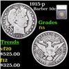 Image 1 : 1915-p Barber Half Dollars 50c Graded f15 By SEGS