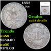 Image 1 : 1853 Three Cent Silver 3cs Grades au53 details By SEGS