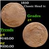 Image 1 : 1810 Classic Head Large Cent 1c Grades g, good