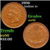 Image 1 : 1906 Indian Cent 1c Grades AU, Almost Unc