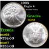 Image 1 : 1995 Silver Eagle Dollar $1 Grades GEM+++ Unc