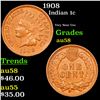 Image 1 : 1908 Indian Cent 1c Grades Choice AU/BU Slider