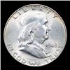 Image 2 : 1948-d Franklin Half Dollar 50c Grades Choice Unc FBL