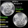 Image 1 : 1878-s Morgan Dollar $1 Grades Choice+ Unc