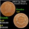 Image 1 : 1812 Lg Date Classic Head Large Cent 1c Grades vg, very good