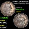 Image 1 : 1892 Columbian Old Commem Half Dollar 50c Grades Choice AU/BU Slider