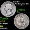 Image 1 : 1932-s Washington Quarter 25c Grades f+
