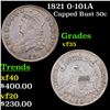 Image 1 : 1821 Capped Bust Half Dollar 0-101A 50c Grades vf++