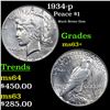 Image 1 : 1934-p Peace Dollar $1 Grades Select+ Unc