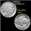 Image 1 : 1916-p Buffalo Nickel 5c Grades xf+