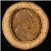 Image 2 : Mixed small cents 1c orig shotgun roll, 1918-d Wheat Cent, 1896 Indian Cent other end, brinks Wrappe