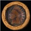 Image 3 : Mixed small cents 1c orig shotgun roll, 1916-d Wheat Cent, 1887 Indian Cent other end, brinks Wrappe