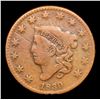 Image 2 : 1830 Large Letters Coronet Head Large Cent 1c Graded vf25 details By SEGS