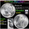 Image 1 : 1923-p Peace Dollar VAM-1AC2  "Whisker Chin" R-6 TOP POP! $1 Graded ms66+ By SEGS