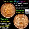 ***Auction Highlight*** 1907 Indian Cent TOP POP! 1c Graded ms66+ bn By SEGS (fc)
