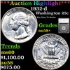 ***Auction Highlight*** 1932-d Washington Quarter 25c Graded au58+ By SEGS (fc)