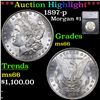 ***Auction Highlight*** 1897-p Morgan Dollar $1 Graded ms66 By SEGS (fc)