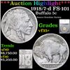 ***Auction Highlight*** 1918/7-d Buffalo Nickel FS-101 5c Graded vf35+ By SEGS (fc)